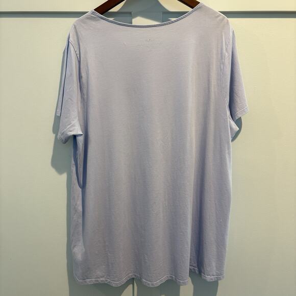 Pure Jill Tunic Top 2X Sky Blue Scoop Neck Elliptical Tee Pima Cotton Capsule - Picture 6 of 12